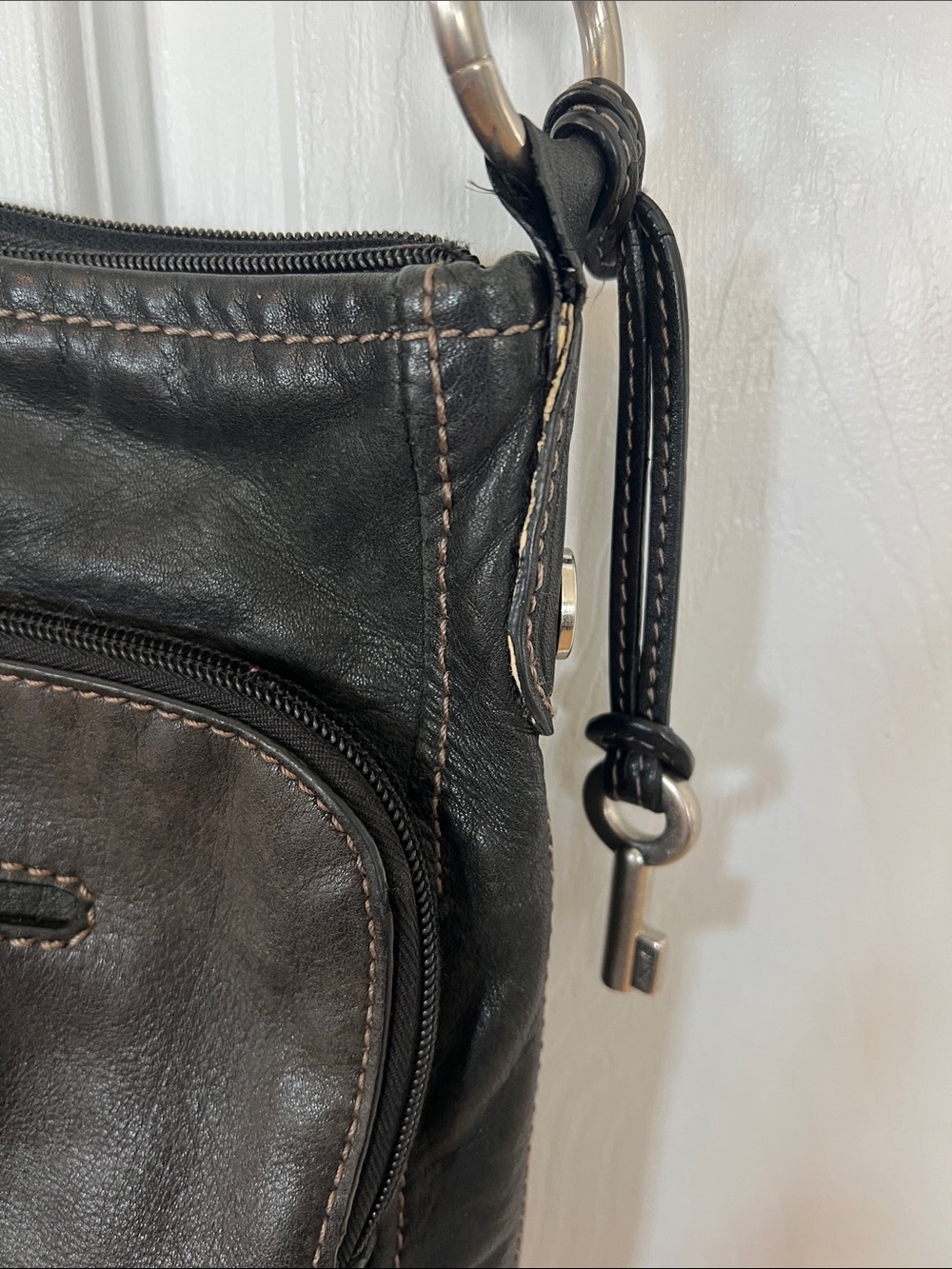 Fossil Black Leather Crossbody Bag - Picture 4 of 12